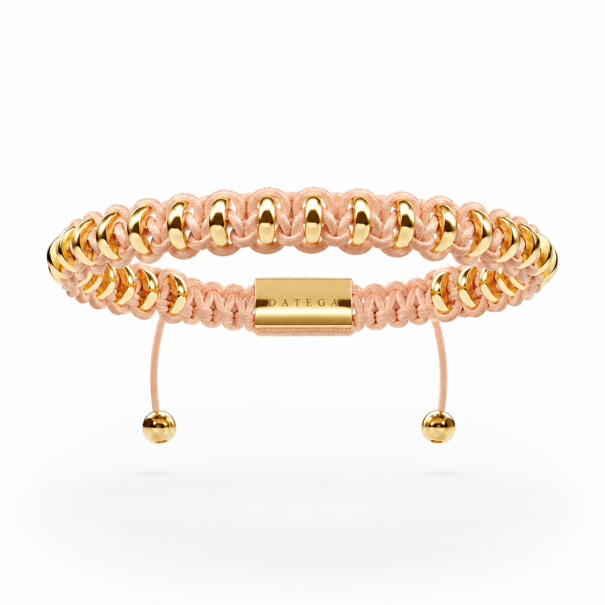Halo Yellow Gold & Light Pink Rope