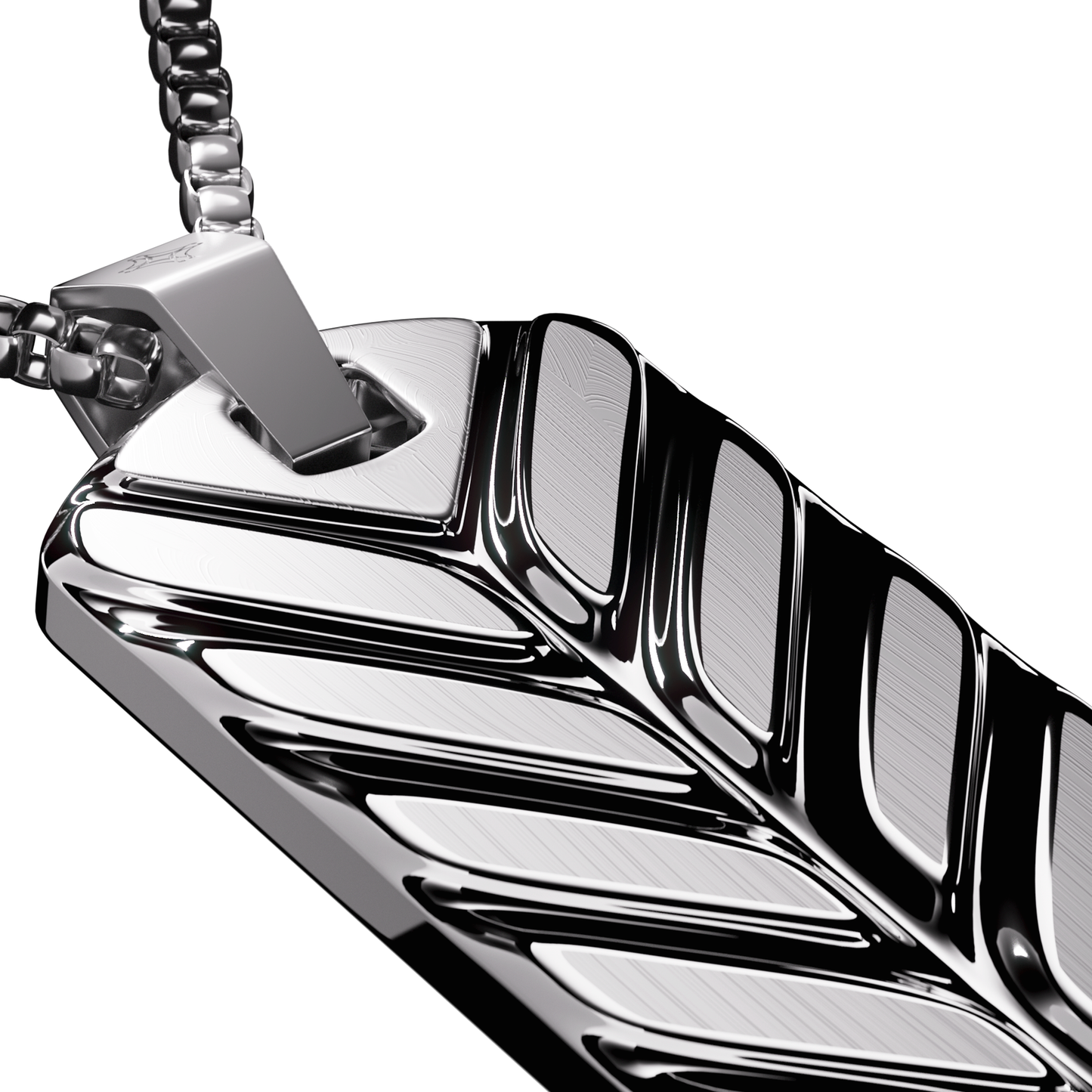 Silver Chevron Tag Necklace