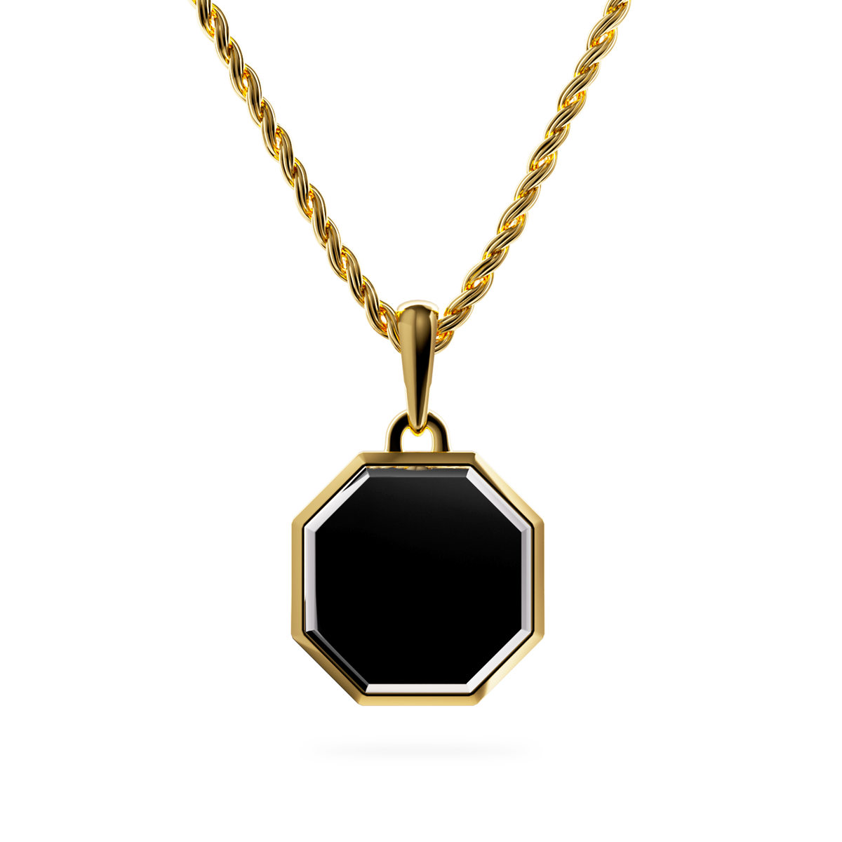 Octo Yellow Gold & Onyx Necklace