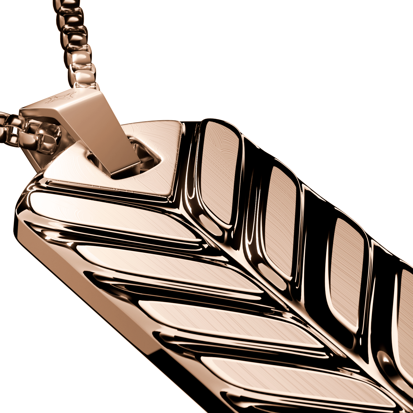 Rose Gold Chevron Tag Necklace