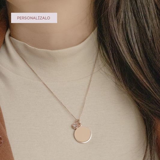 Coin Charm Necklace - Rose Gold