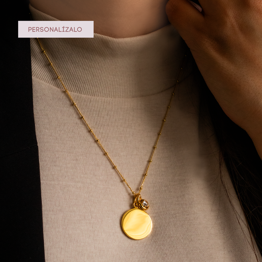 Coin Charm Necklace - Yellow Gold