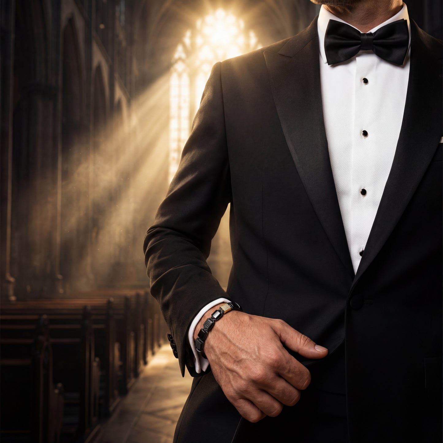 The Cairo Flatbead - Onyx & Yellow Gold