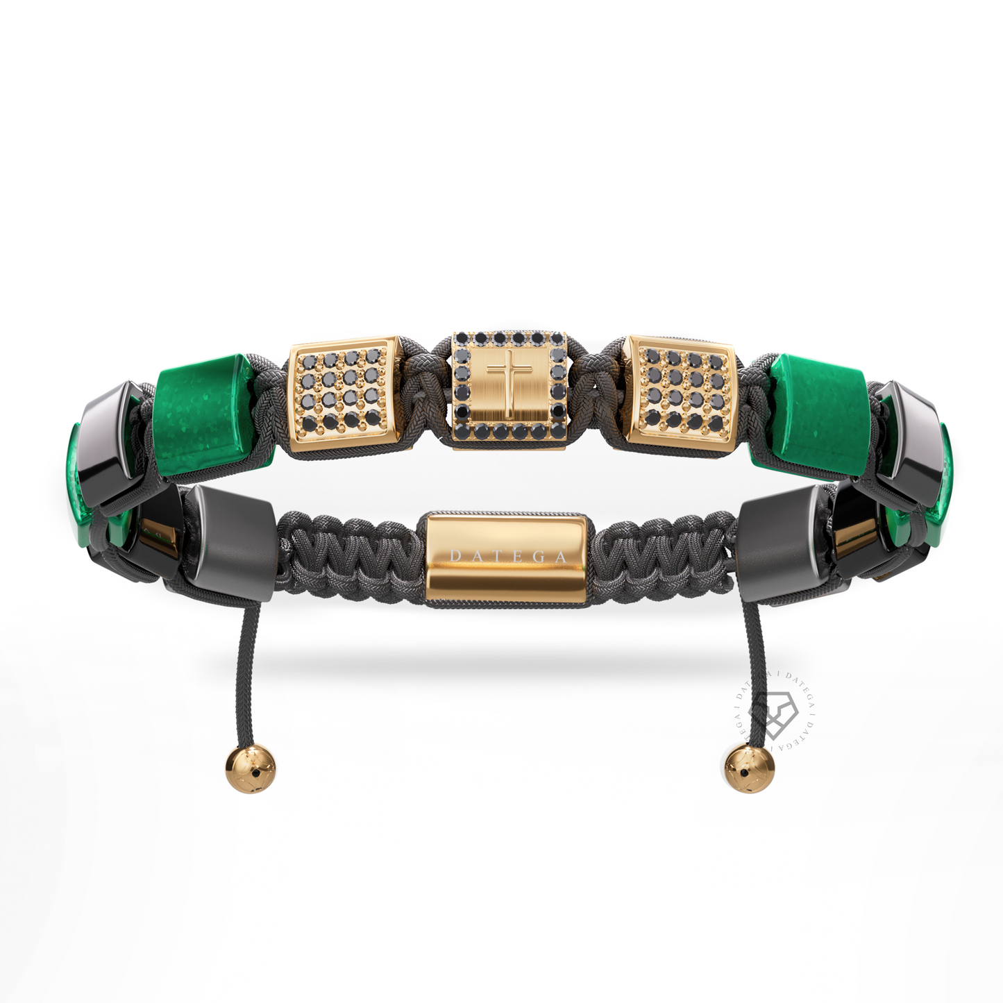 Eternal Cross Yellow Gold & Green Tiger Eye