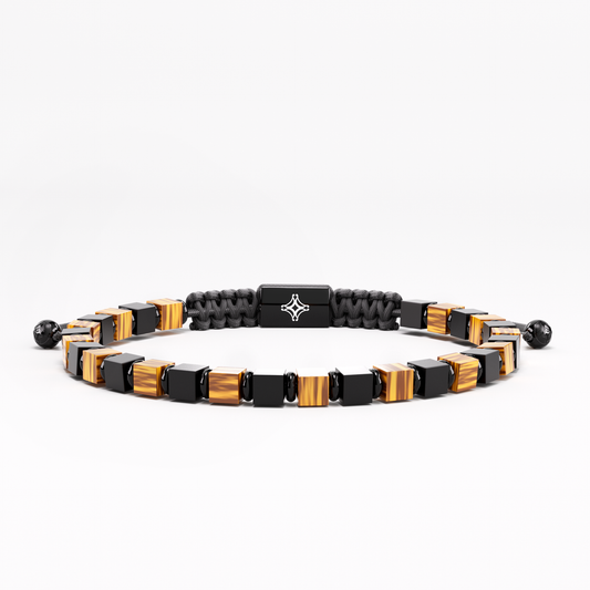 Onyx & Tiger Eye Block Bracelet