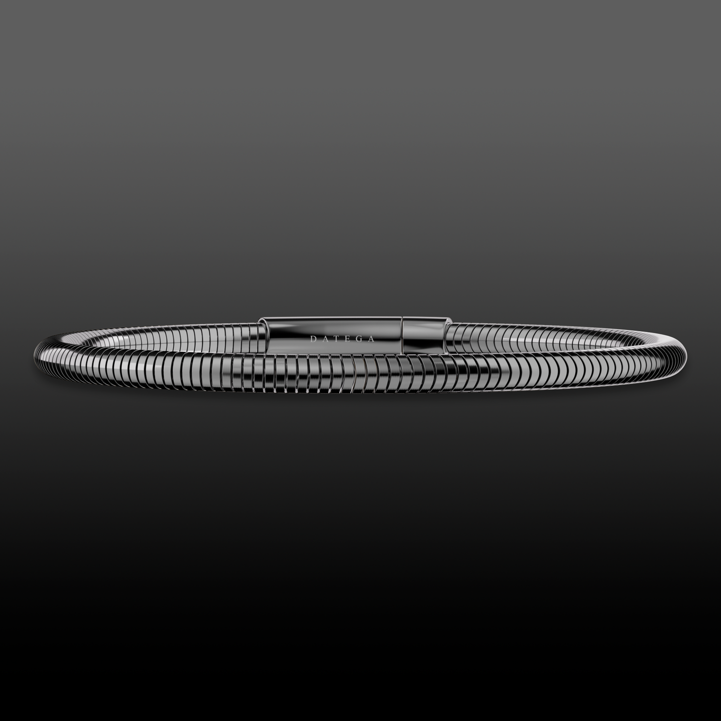 Ruthenium Round Snake Chain Bracelet