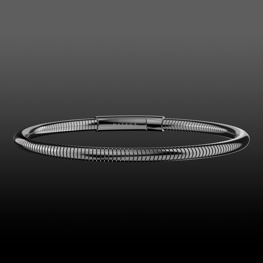 Ruthenium Round Snake Chain Bracelet