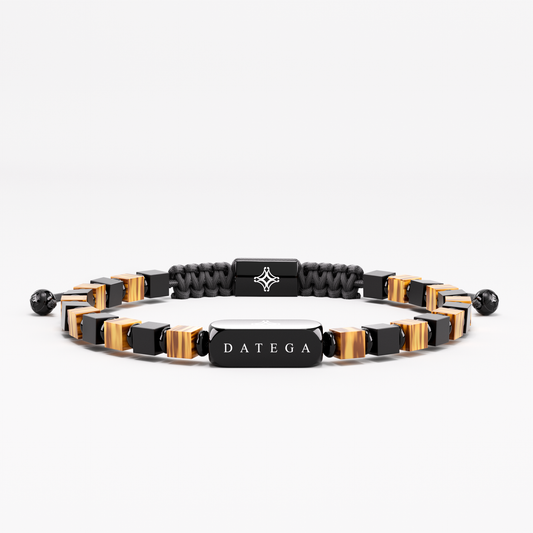 Onyx, Tiger Eye & DATEGA Block Bracelet