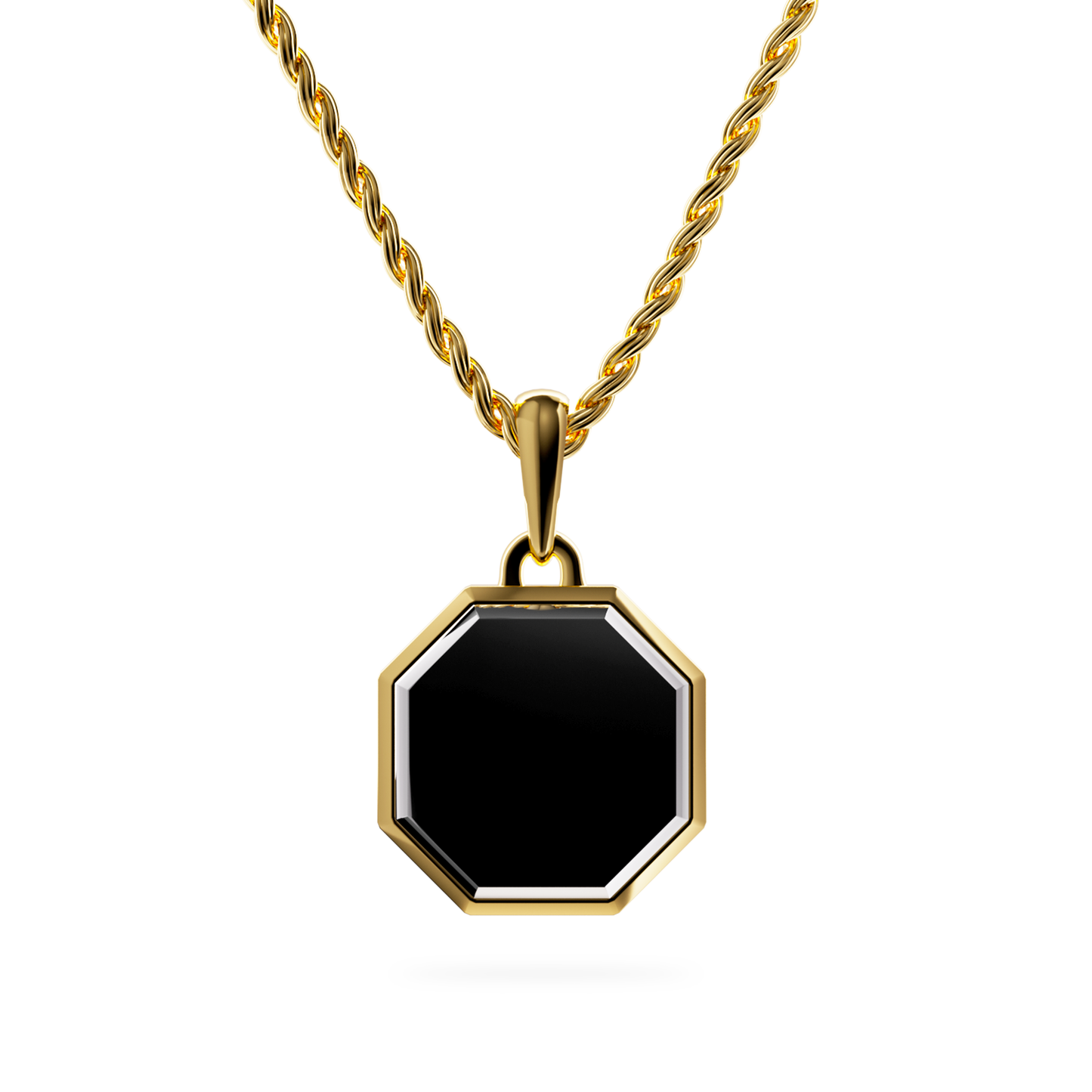Yellow Gold & Onyx Octo Necklace