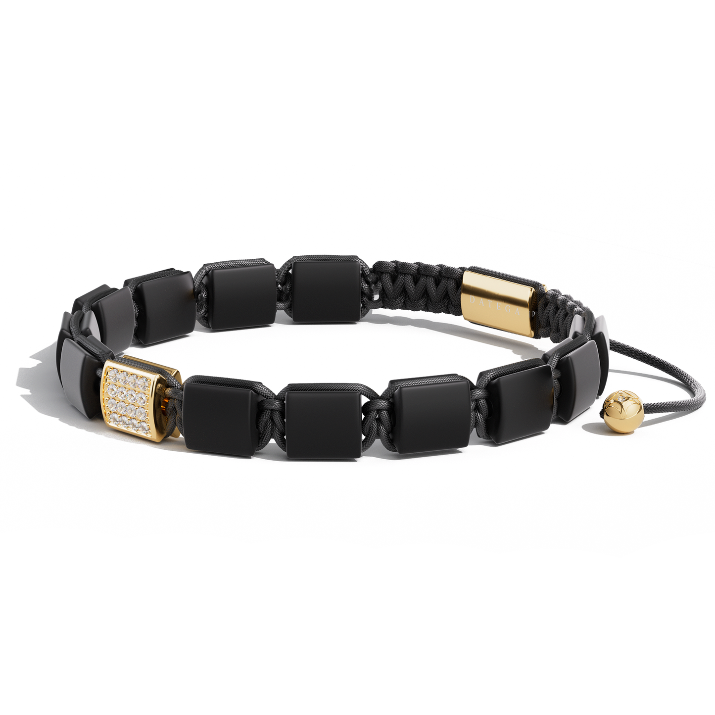 Matte Onyx & Yellow Gold Clear Swarovski