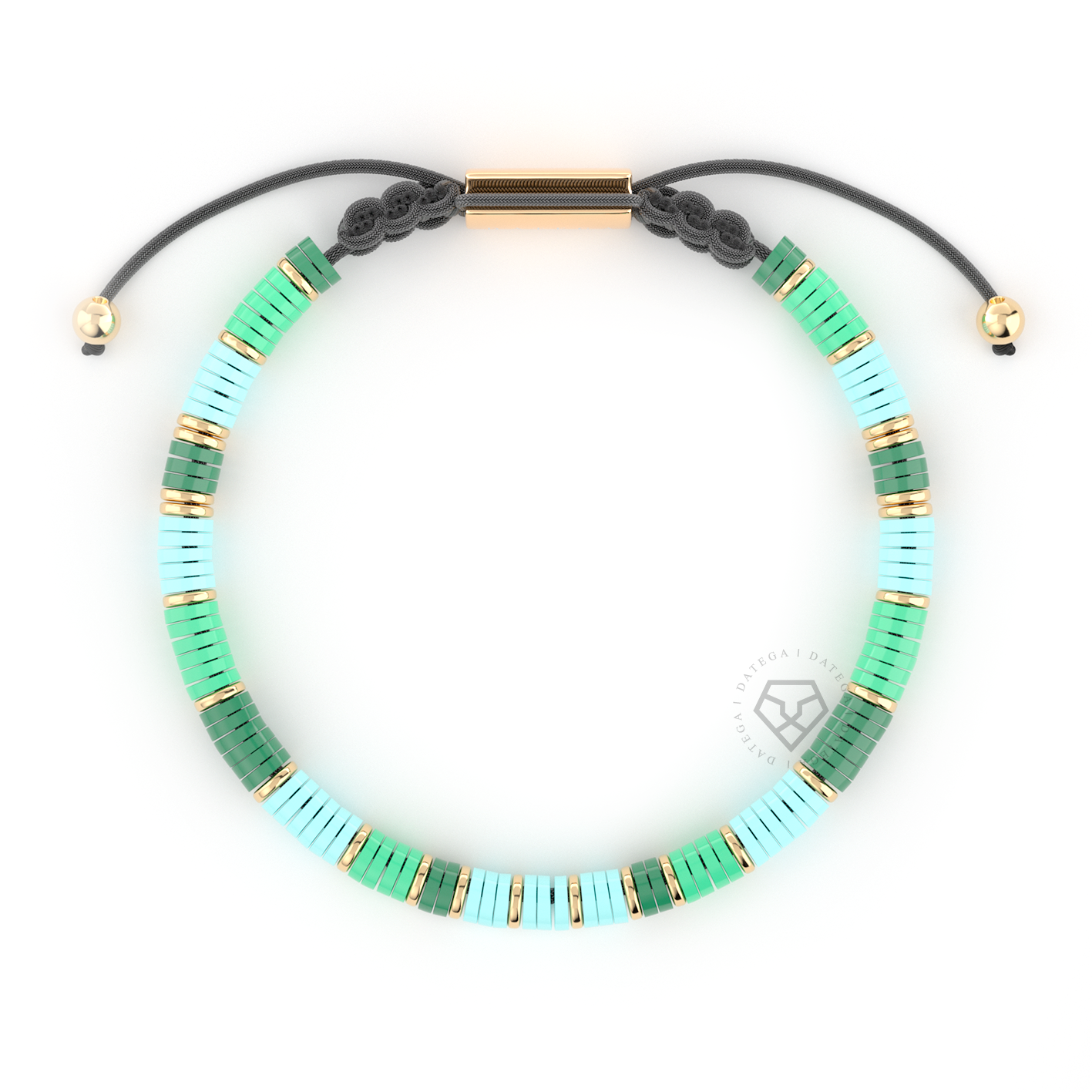Havana Greens & Yellow Gold Bracelet