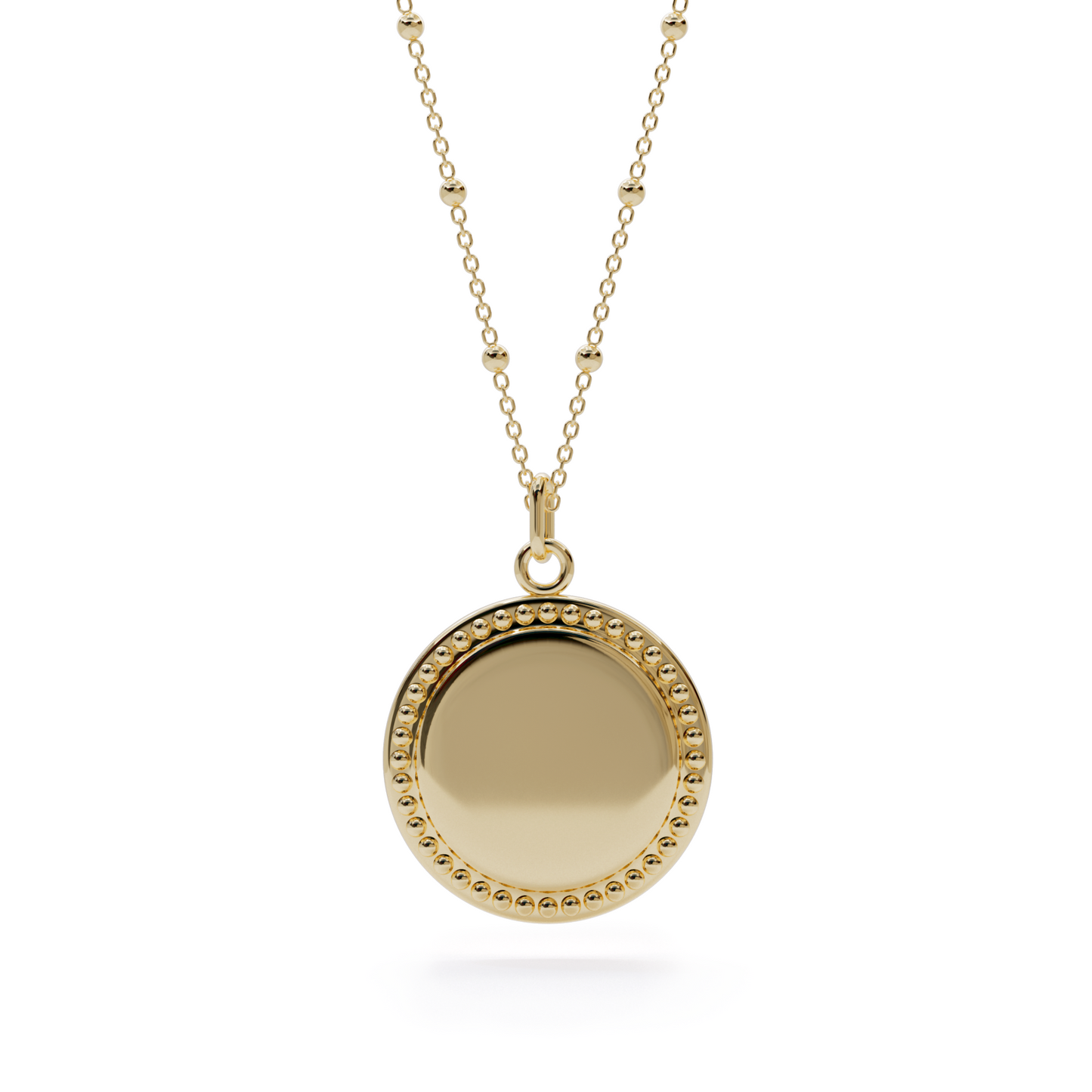 Coin Dots Charm Necklace - Yellow Gold