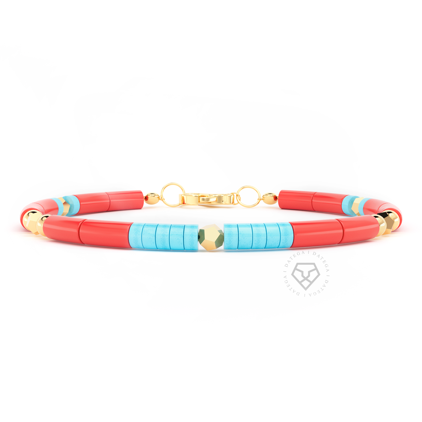 Coral & Turquouise Single Bracelet