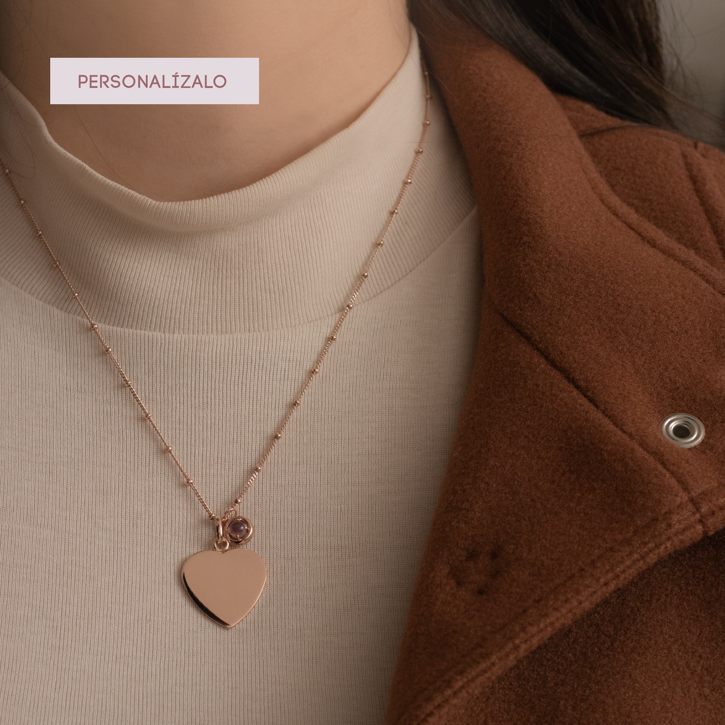 Heart Charm Necklace - Rose Gold