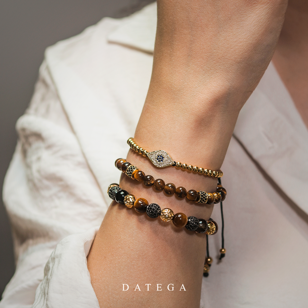 Tiger Eye & Smoky Quartz - 8mm