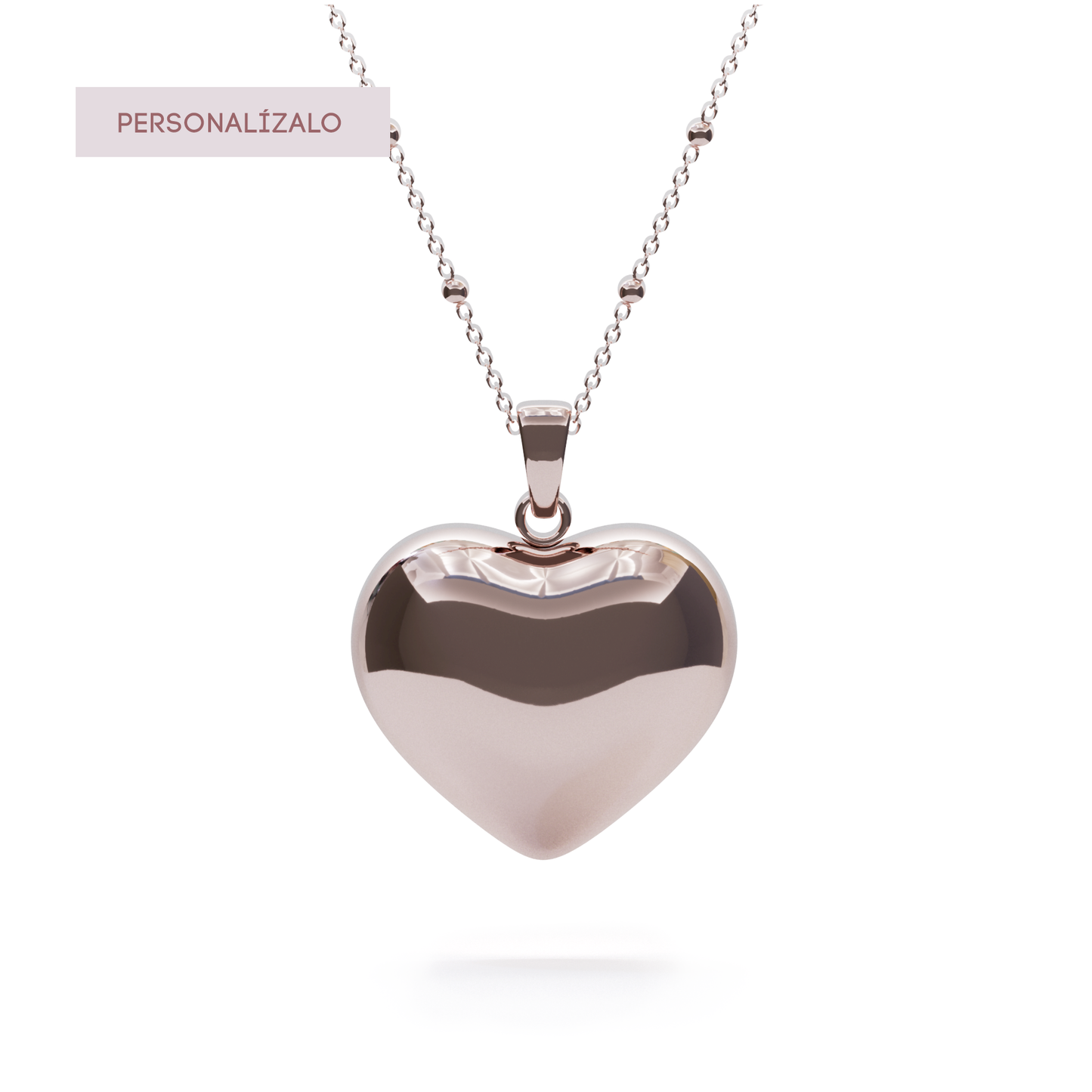 Heart Locket Charm Necklace - Rose Gold