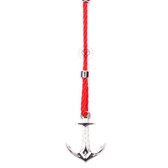 Rhodium DATEGA Anchor - Red Rope