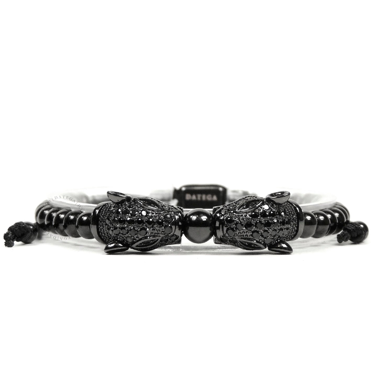 Twin Jaguars Rhodium Black Cz