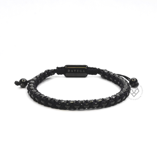 Woven Box Chain Ruthenium & Black