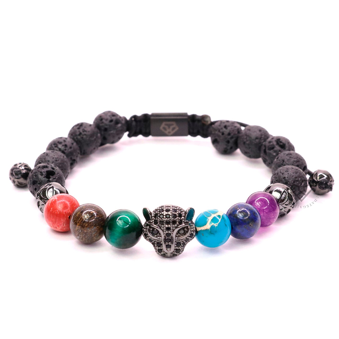 Cz Jaguar Rhodium & Chakras