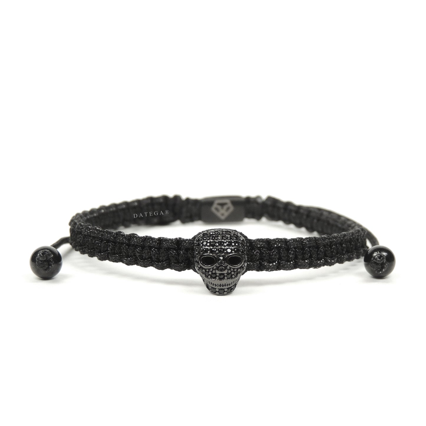 Luxury Skull Rhodium - Black Rope