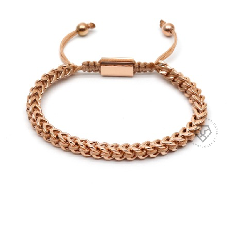 Spiked Rose Gold & Caramel Rope