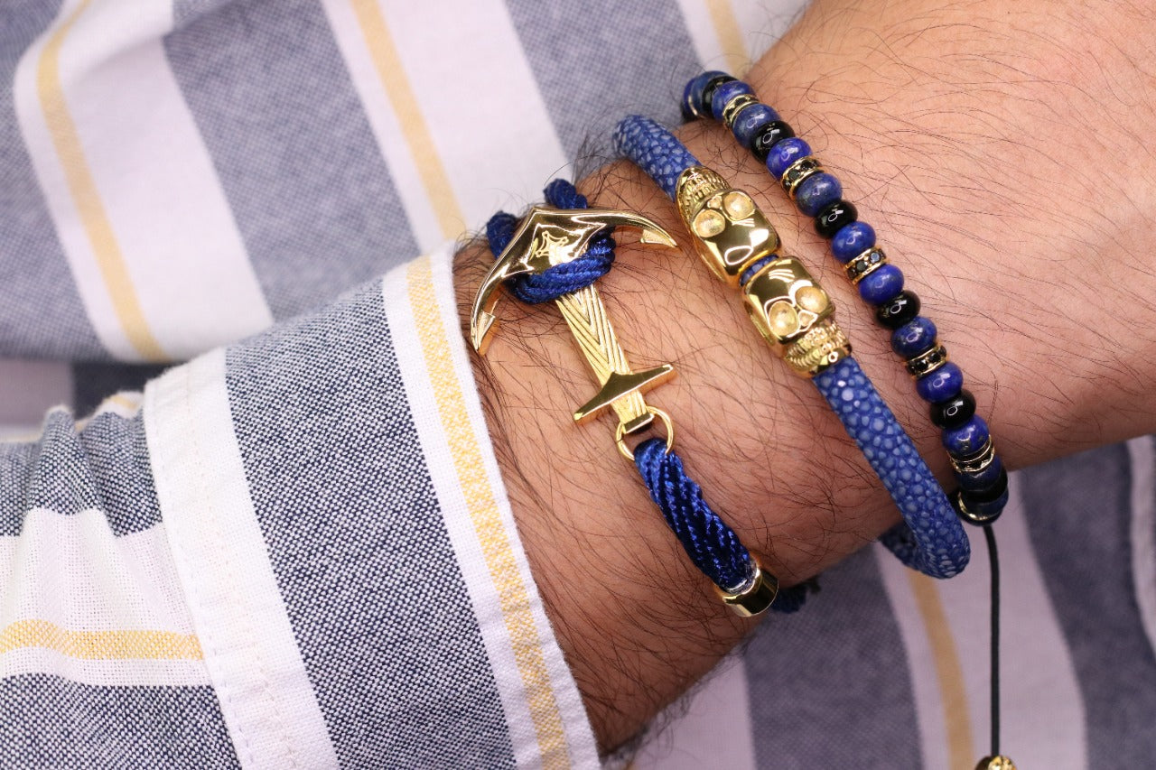 Twinskull Yellow Gold Blue Stingray