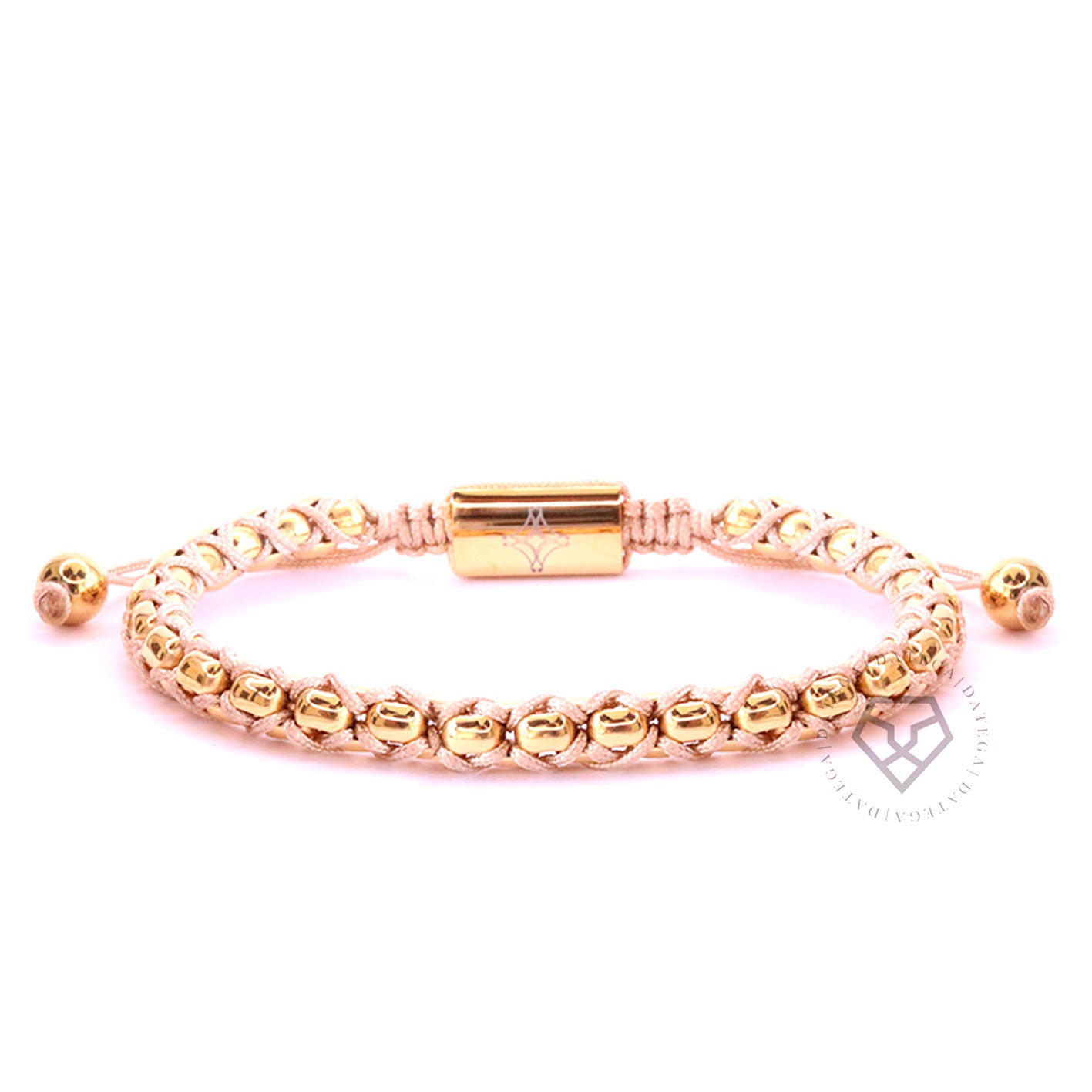 Woven Box Chain Yellow Gold & Caramel