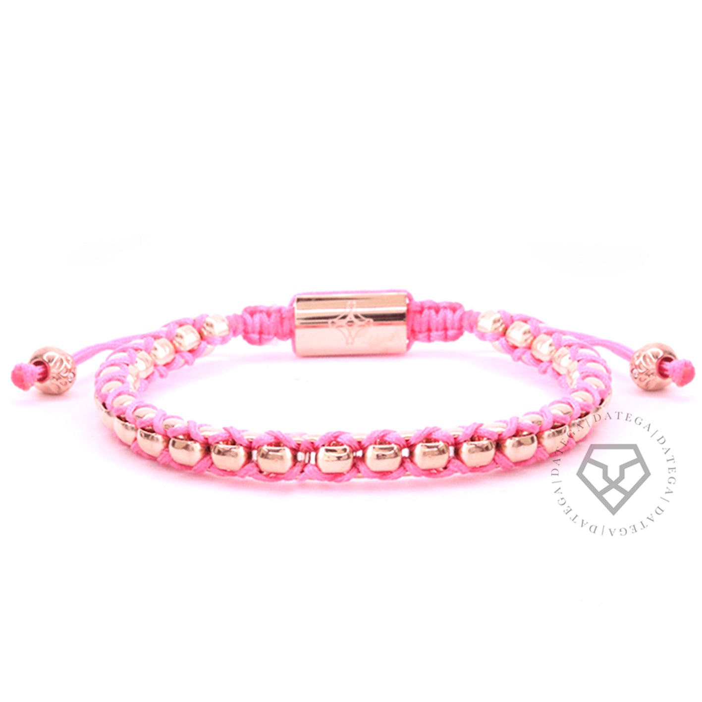Woven Box Chain Rose Gold & Light Pink