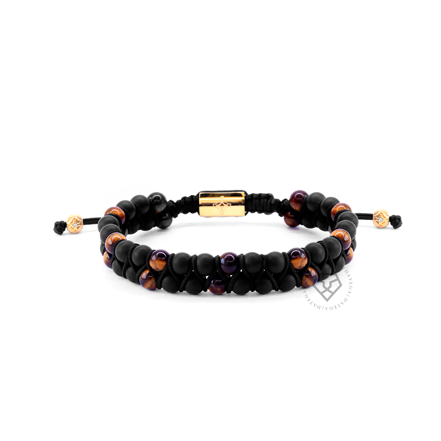 Double Beaded Matte Tiger Eye & Onyx