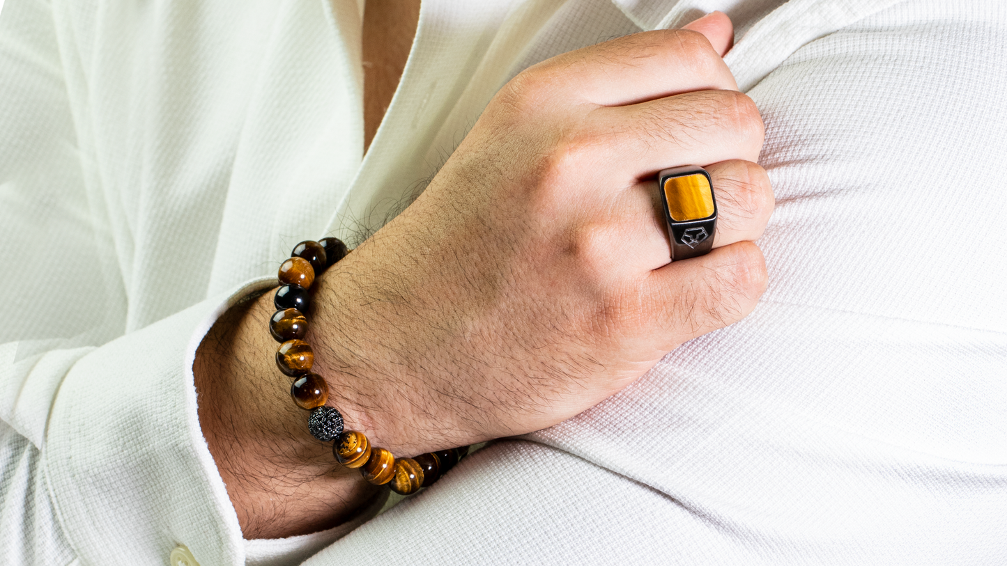 Tiger Eye & Cz Ball