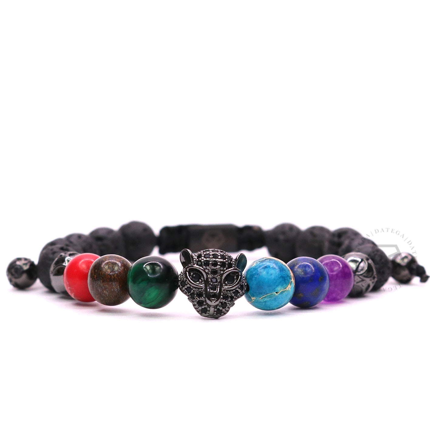 Cz Jaguar Rhodium & Chakras