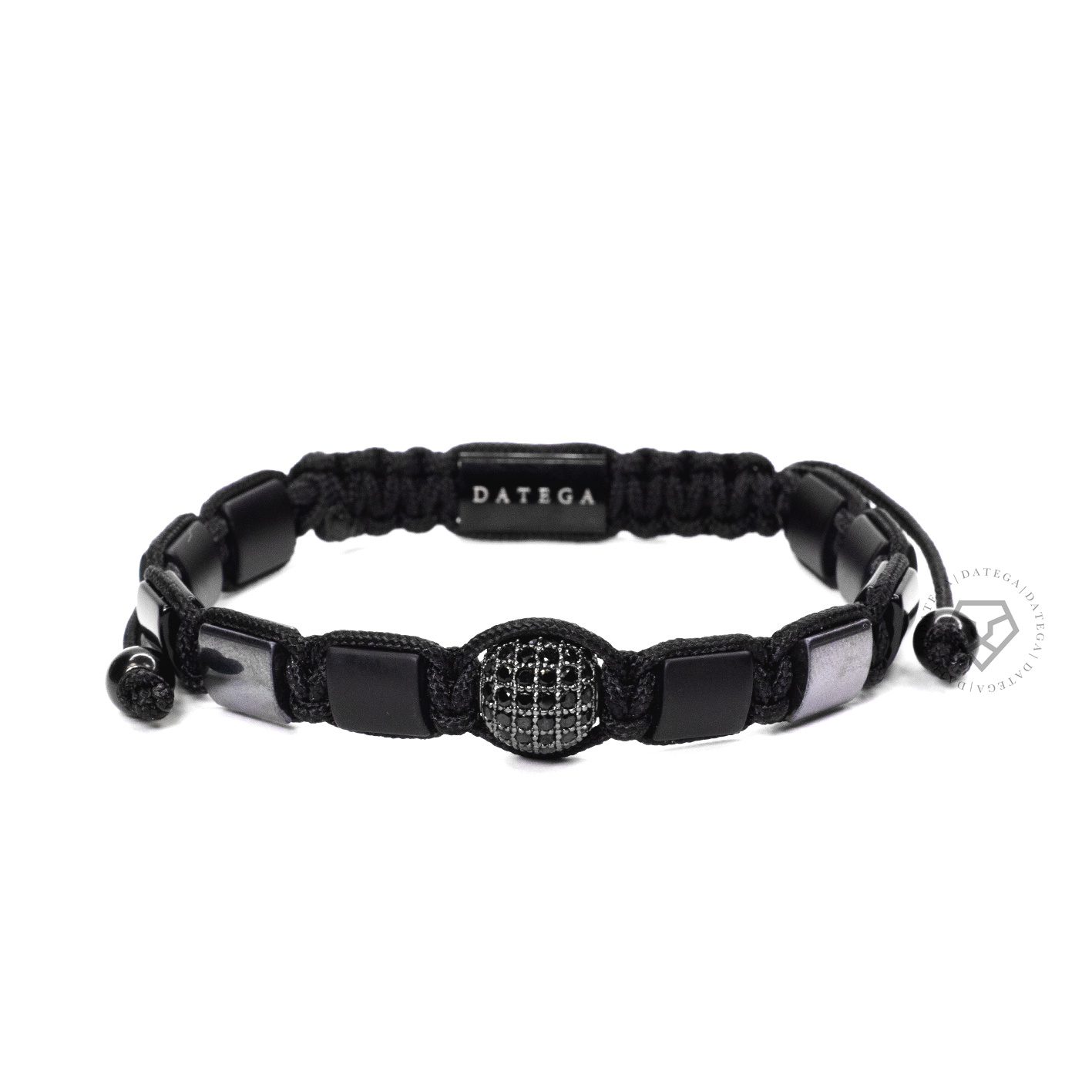 Square Onyx, Hematite & Cz Ball