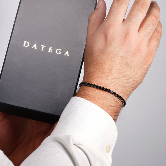 Silver Black Tennis Bracelet