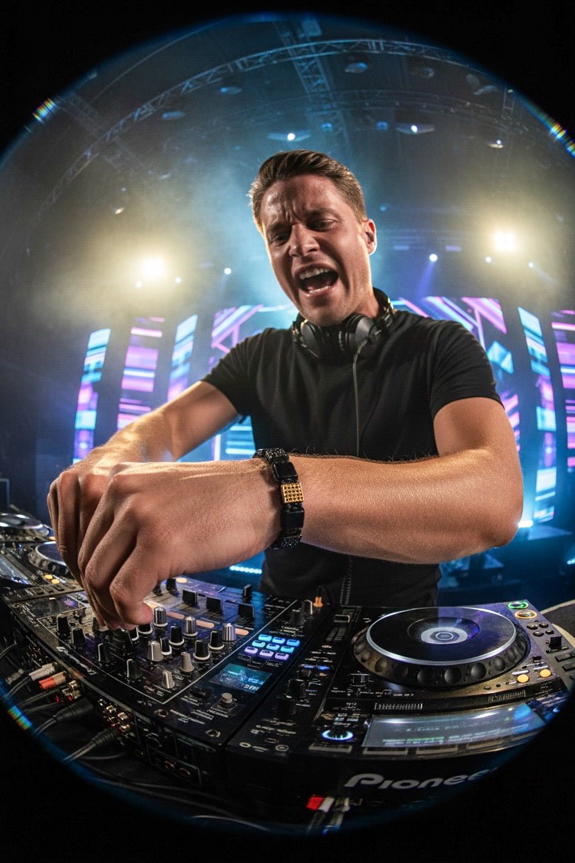 The Cairo Flatbead - Onyx & Yellow Gold