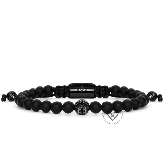 Rhodium Cz Matte Onyx - 6 mm