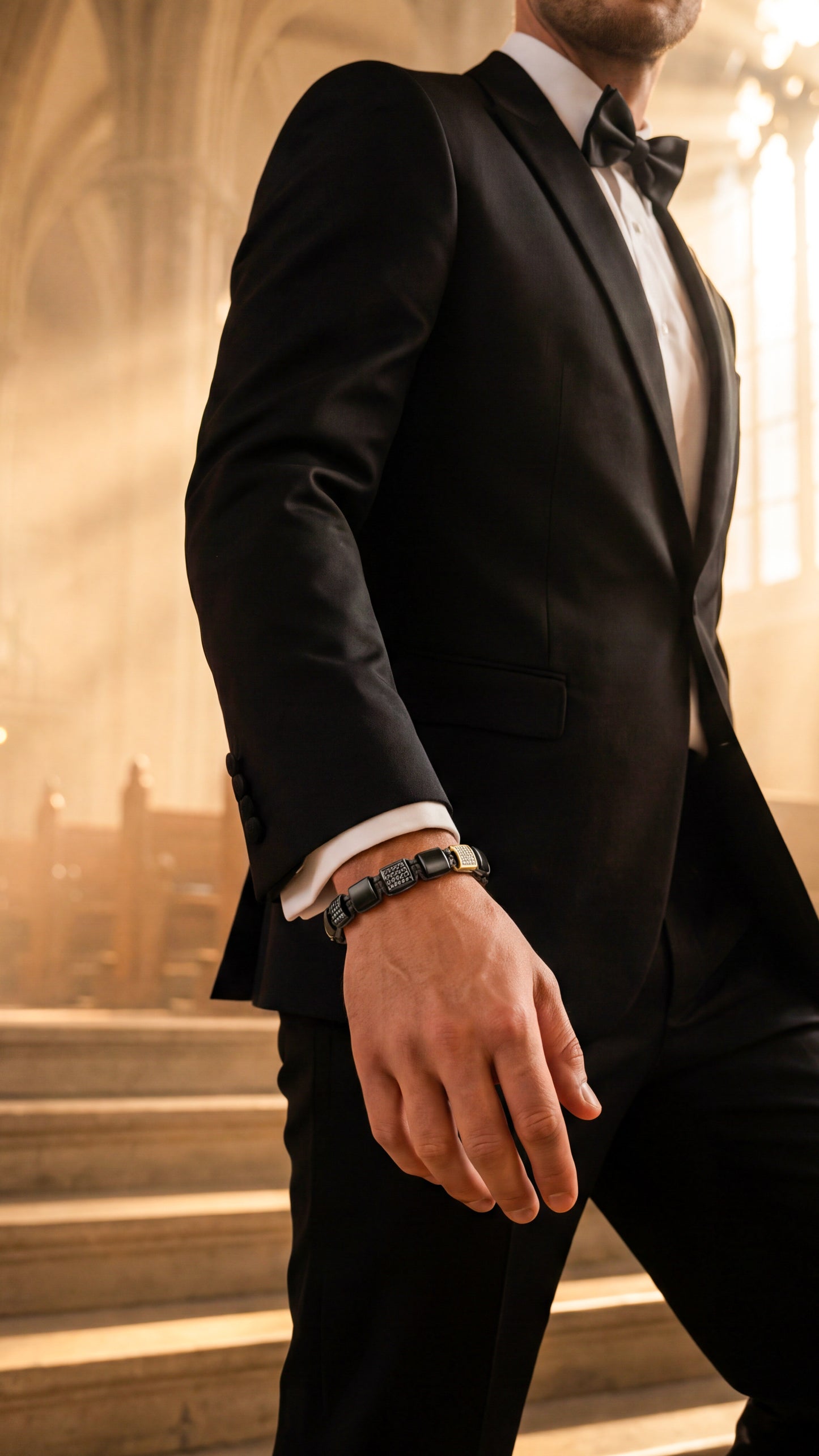 The Cairo Flatbead - Onyx & Yellow Gold