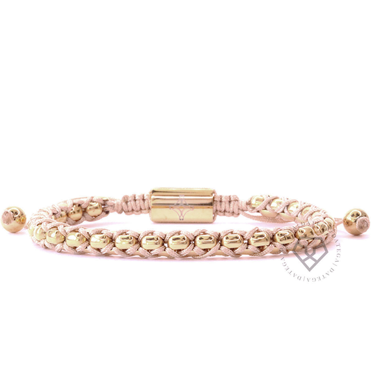 Woven Box Chain Rose Gold & Caramel