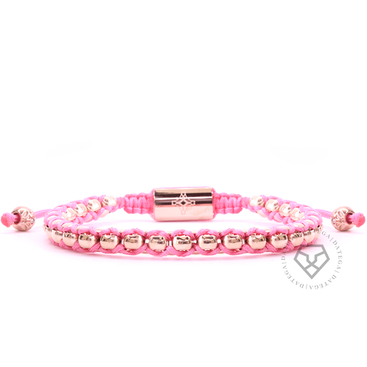 Woven Box Chain Rose Gold & Light Pink