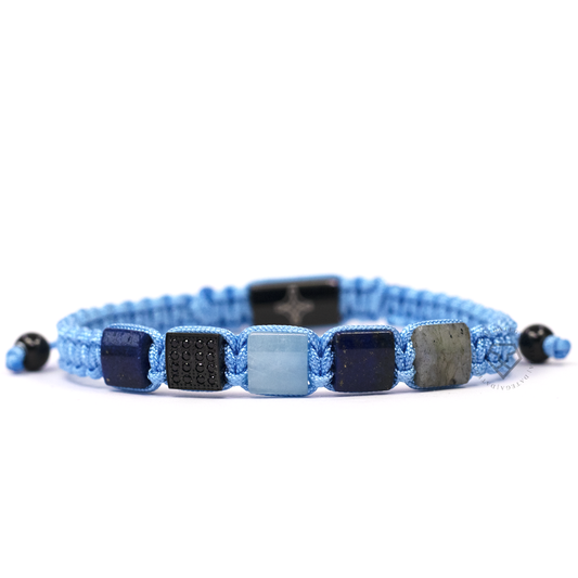 Blue Moon & Cz Square Bracelet
