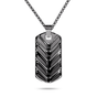 Gunmetal Chevron Tag Necklace