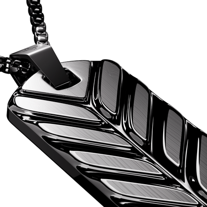 Gunmetal Chevron Tag Necklace