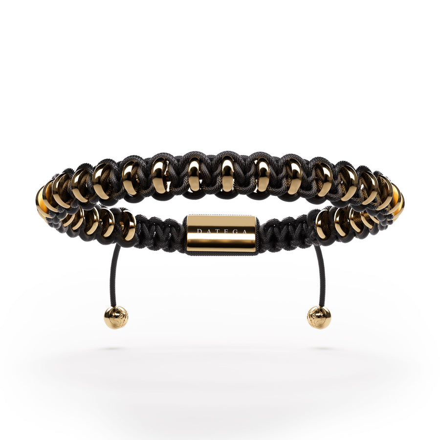 Halo Yellow Gold & Black Rope