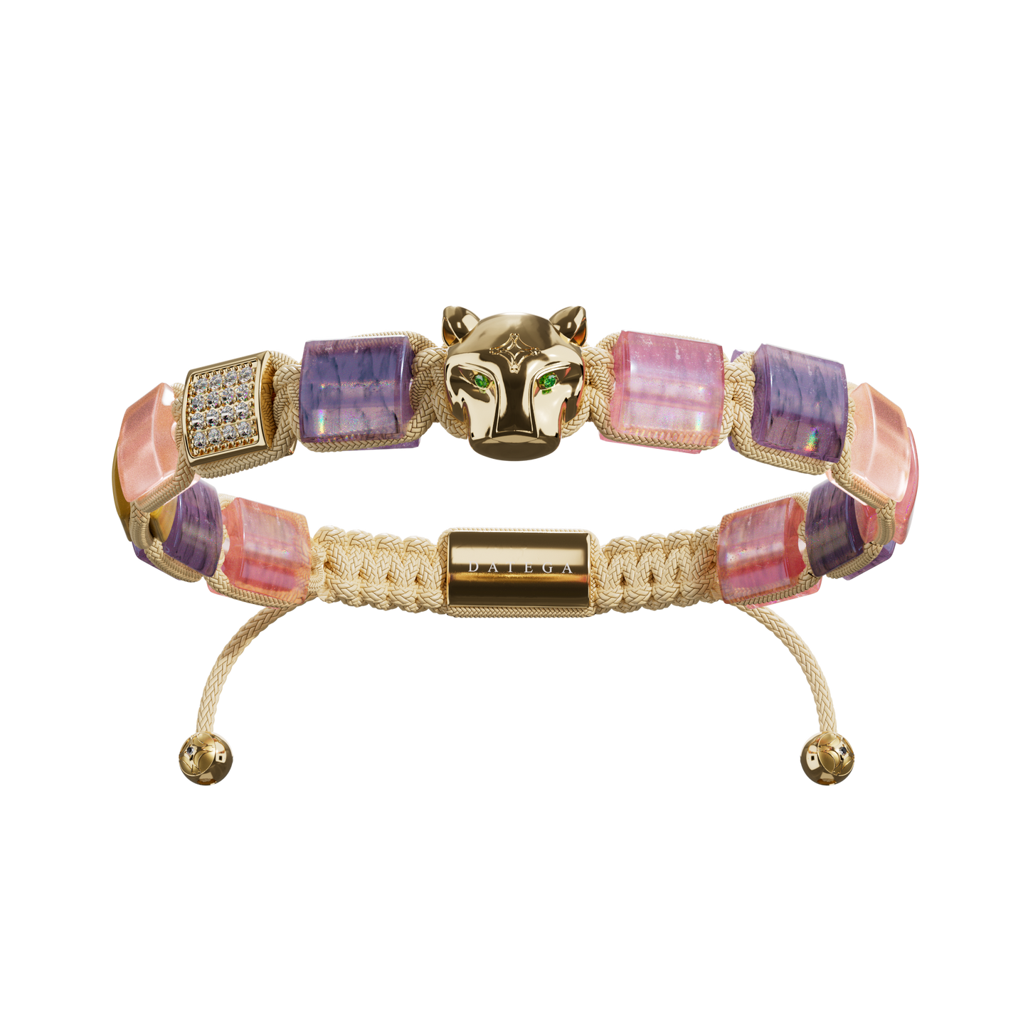 Grand Jaguar Yellow Gold, Amethyst & Rose Quartz
