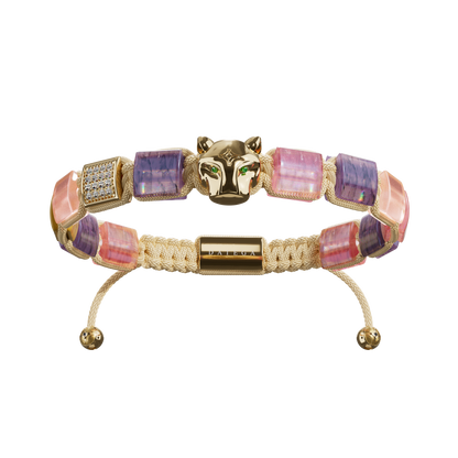 Grand Jaguar Yellow Gold, Amethyst & Rose Quartz