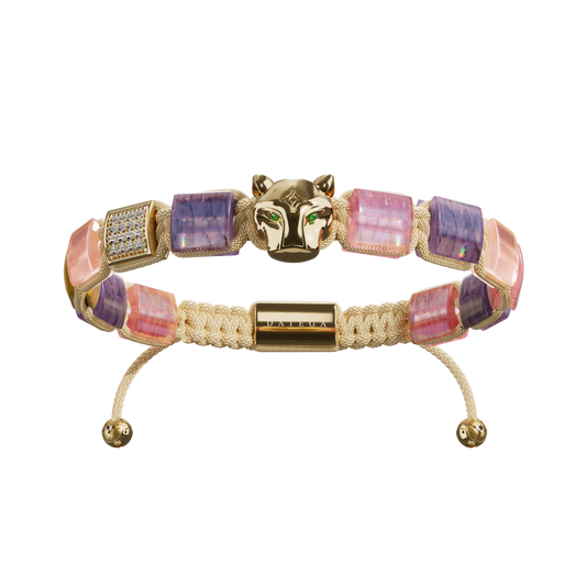 Grand Jaguar Yellow Gold, Amethyst & Rose Quartz