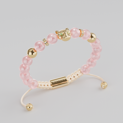 Grand Jaguar Yellow Gold & Rose Quartz