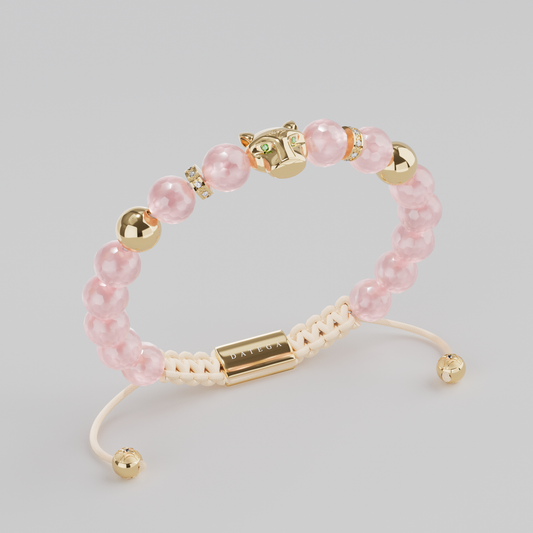 Grand Jaguar Yellow Gold & Rose Quartz