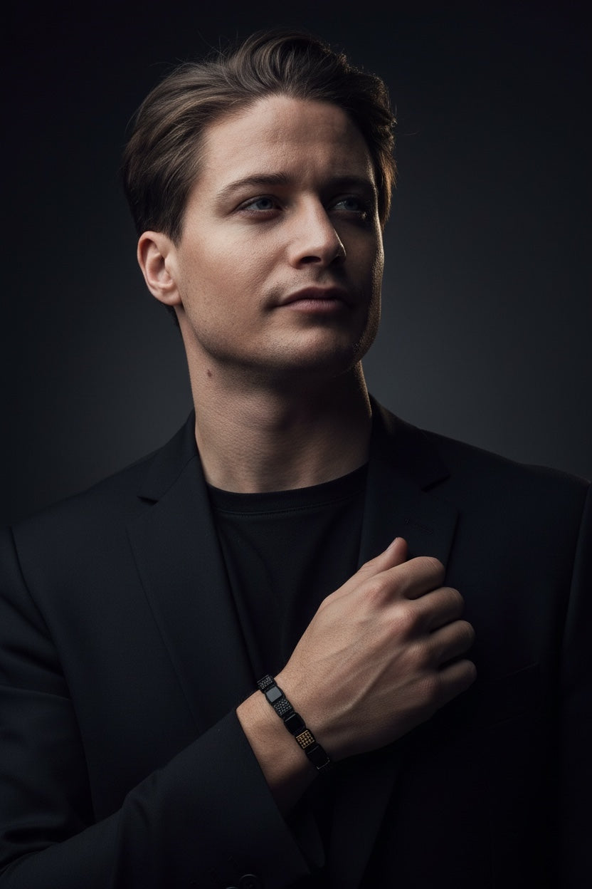 The Cairo Flatbead - Onyx & Yellow Gold