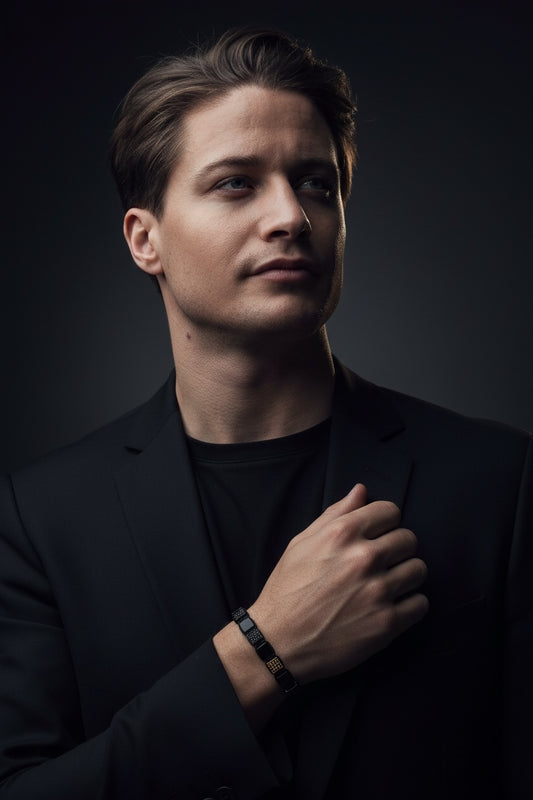 The Cairo Flatbead - Onyx & Yellow Gold